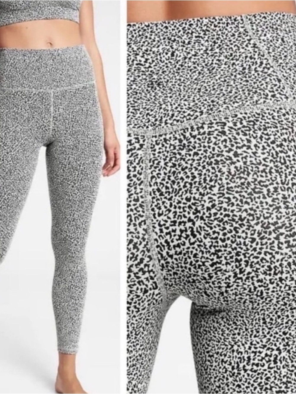 Athleta Salutation Stash II Textured 7/8 Tight Micro Cheetah Jacquard Size M
